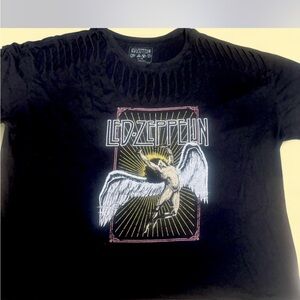 Led Zeppelin Black Graphic plus size rock band T-Shirt